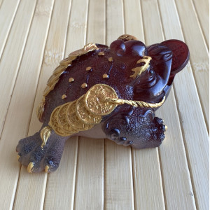 Чайная фигурка трехлапой жабы красная. Photo 3